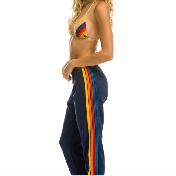 Aviator Nation 5 Stripe Sweatpants Women's Size Large - Picture 4 of 11